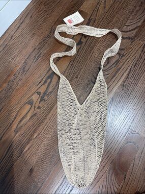 Light Cream Mesh Tote Bag